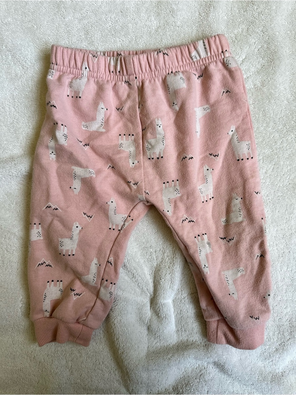 Pink Baby Jogger Pants with Llama Print